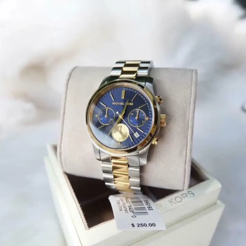 Michael Kors Runway Blue Dial Ladies Watch- MK6165